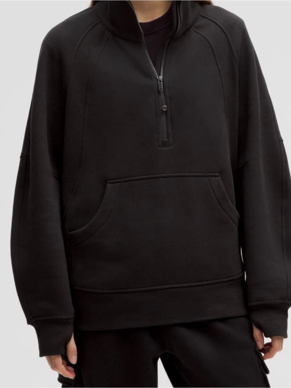 lululemon athletica Black Scuba Oversized Funnel Neck Half Zip